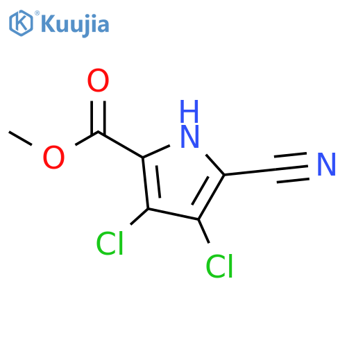 1H-Pyrrole-2-carboxylic acid, 3,4-dichloro-5-cyano-, methyl ester structure