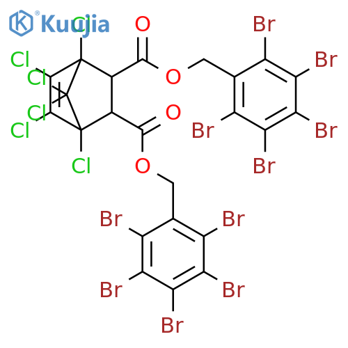 Bicyclo[2.2.1]hept-5-ene-2,3-dicarboxylicacid, 1,4,5,6,7,7-hexachloro-, 2,3-bis[(2,3,4,5,6-pentabromophenyl)methyl]ester structure