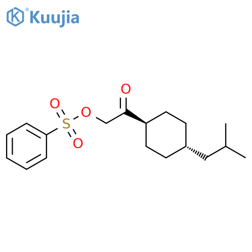 Ethanone,1-[trans-4-(2-methylpropyl)cyclohexyl]-2-[(phenylsulfonyl)oxy]- structure