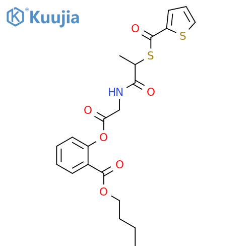 Glycine, N-(1-oxo-2-((2-thienylcarbonyl)thio)propyl)-, 2-(butoxycarbon yl)phenyl ester structure