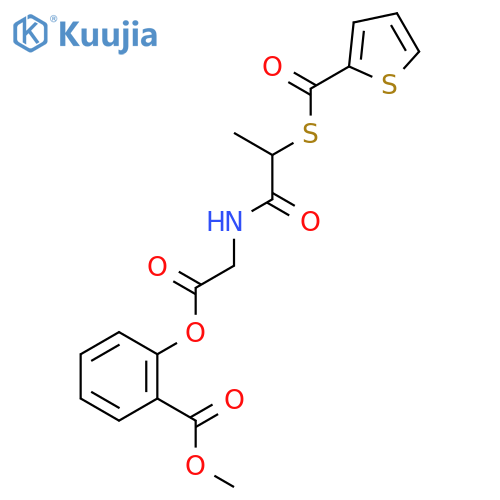 methyl 2-[(N-{2-[(thiophen-2-ylcarbonyl)sulfanyl]propanoyl}glycyl)oxy]benzoate structure