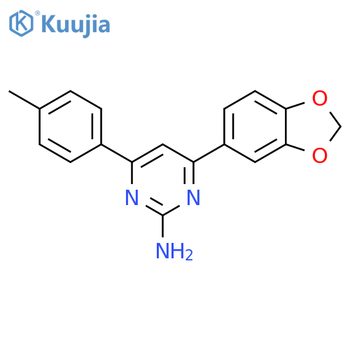 4-(2H-1,3-benzodioxol-5-yl)-6-(4-methylphenyl)pyrimidin-2-amine structure