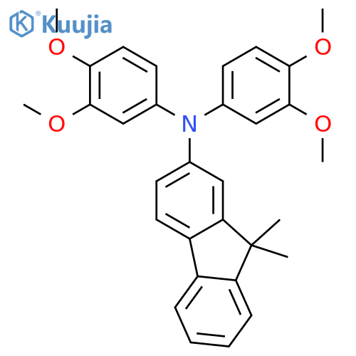 9H-Fluoren-2-amine, N,N-bis(3,4-dimethoxyphenyl)-9,9-dimethyl- structure