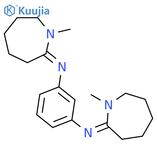 N-[(2E)-1-methylazepan-2-ylidene]-N'-[(2Z)-1-methylazepan-2-ylidene]benzene-1,3-diamine structure