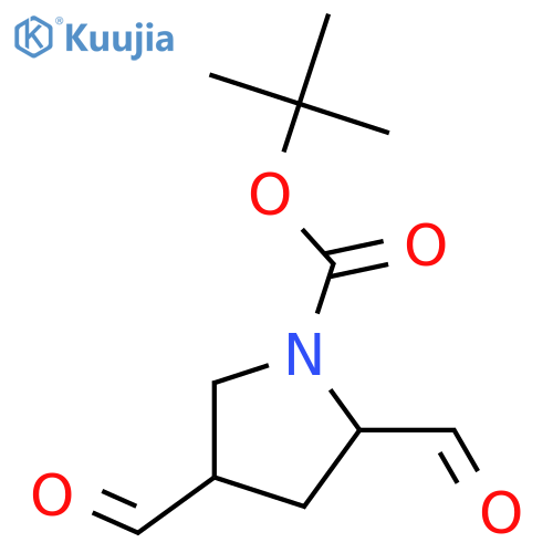 1-Pyrrolidinecarboxylic acid, 2,4-diformyl-, 1,1-dimethylethyl ester structure