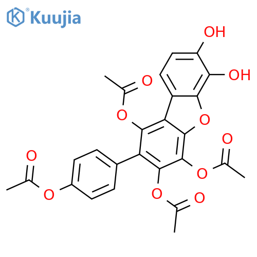 1,3,4,6,7-Dibenzofuranpentol, 2-[4-(acetyloxy)phenyl]-, 1,3,4-triacetate structure