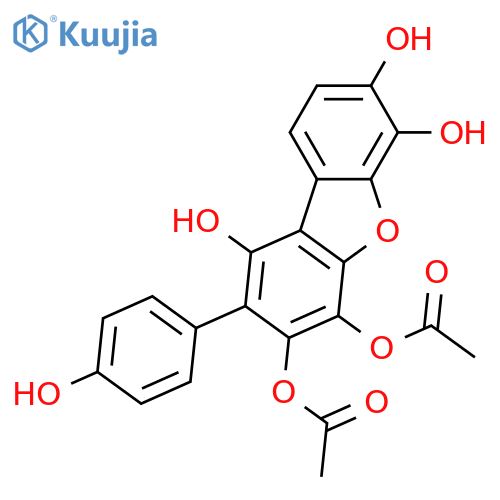 1,3,4,6,7-Dibenzofuranpentol, 2-(4-hydroxyphenyl)-, 3,4-diacetate structure