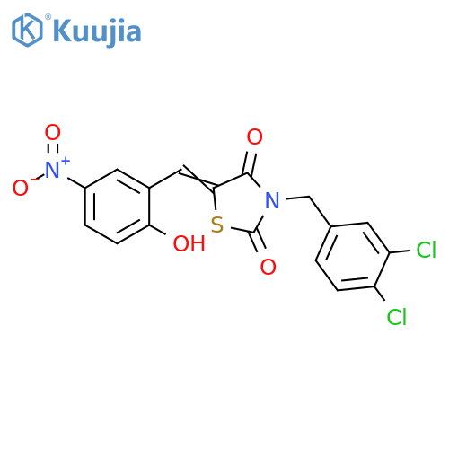 2,4-Thiazolidinedione,3-[(3,4-dichlorophenyl)methyl]-5-[(2-hydroxy-5-nitrophenyl)methylene]- structure