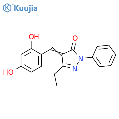 3H-Pyrazol-3-one,4-[(2,4-dihydroxyphenyl)methylene]-5-ethyl-2,4-dihydro-2-phenyl- structure