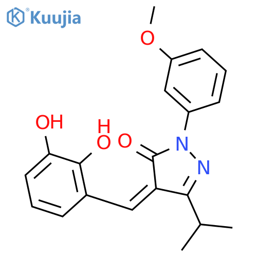 3H-Pyrazol-3-one,4-[(2,3-dihydroxyphenyl)methylene]-2,4-dihydro-2-(3-methoxyphenyl)-5-(1-methylethyl)- structure