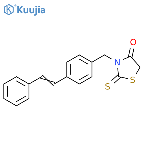 4-Thiazolidinone, 3-[[4-(2-phenylethenyl)phenyl]methyl]-2-thioxo- structure