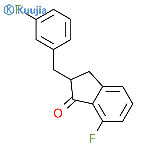 1H-Inden-1-one, 7-fluoro-2-[(3-fluorophenyl)methyl]-2,3-dihydro- structure