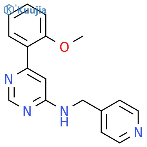 4-PYRIMIDINAMINE, 6-(2-METHOXYPHENYL)-N-(4-PYRIDINYLMETHYL)- structure