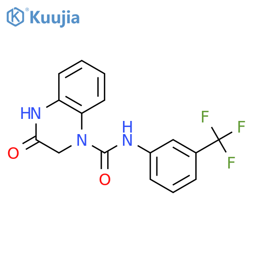 3-oxo-N-3-(trifluoromethyl)phenyl-1,2,3,4-tetrahydroquinoxaline-1-carboxamide structure