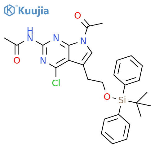 Acetamide,N-[7-acetyl-4-chloro-5-[2-[[(1,1-dimethylethyl)diphenylsilyl]oxy]ethyl]-7H-pyrrolo[2,3-d]pyrimidin-2-yl]- structure