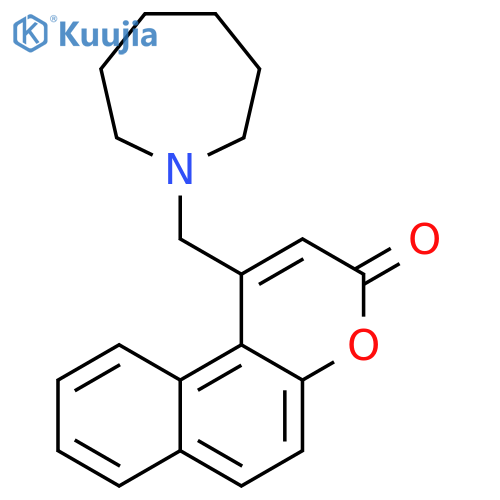 1-(azepan-1-yl)methyl-3H-benzofchromen-3-one structure
