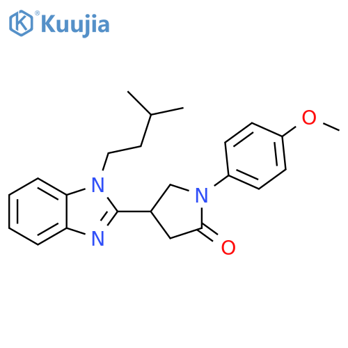 1-(4-methoxyphenyl)-4-1-(3-methylbutyl)-1H-1,3-benzodiazol-2-ylpyrrolidin-2-one structure