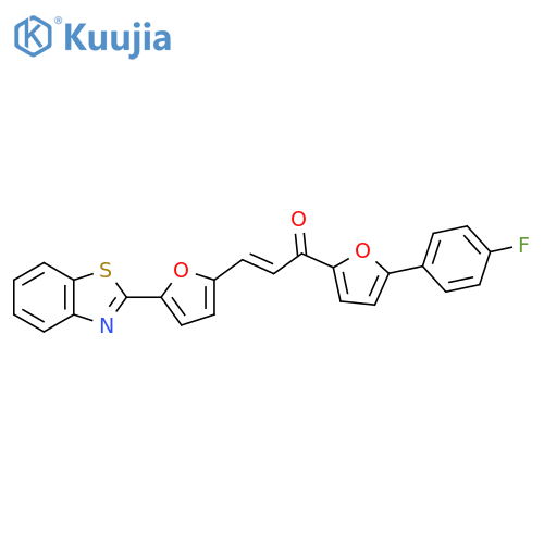 (2E)-3-5-(1,3-benzothiazol-2-yl)furan-2-yl-1-5-(4-fluorophenyl)furan-2-ylprop-2-en-1-one structure