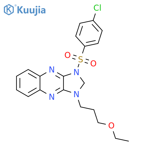 1-(4-chlorobenzenesulfonyl)-3-(3-ethoxypropyl)-1H,2H,3H-imidazo4,5-bquinoxaline structure
