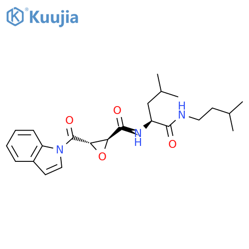 (2S,3S)-3-(1H-Indol-1-ylcarbonyl)-N-[(1S)-3-methyl-1-[[(3-methylbutyl)amino]carbonyl]butyl]-2-oxiranecarboxamide structure