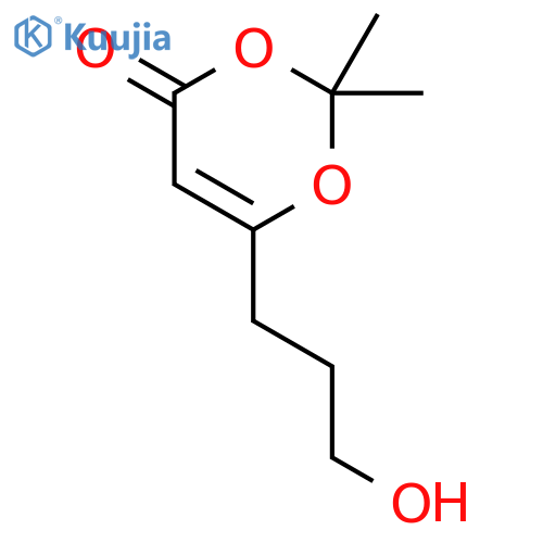 4H-1,3-Dioxin-4-one, 6-(3-hydroxypropyl)-2,2-dimethyl- structure