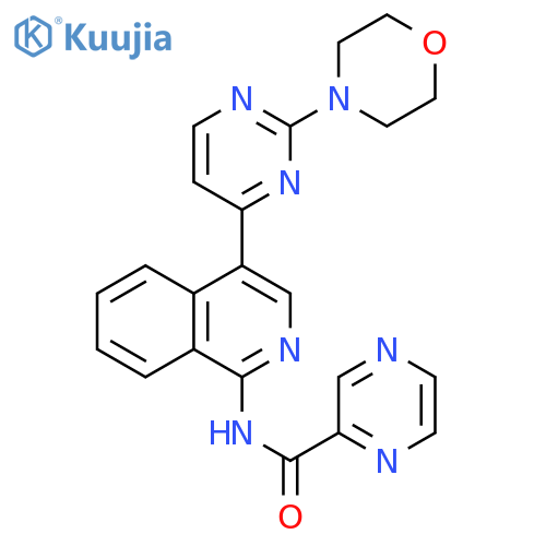 Pyrazinecarboxamide,N-[4-[2-(4-morpholinyl)-4-pyrimidinyl]-1-isoquinolinyl]- structure