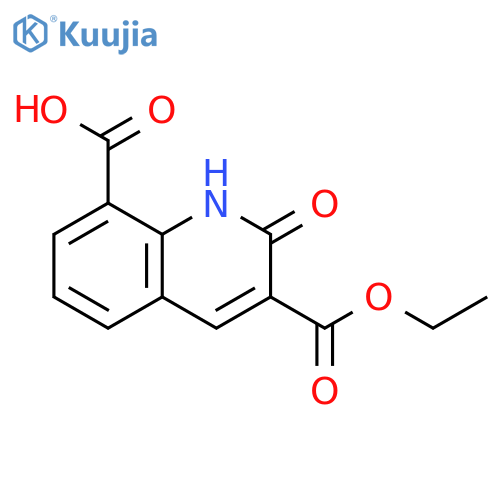 3,8-Quinolinedicarboxylic acid, 1,2-dihydro-2-oxo-, 3-ethyl ester structure