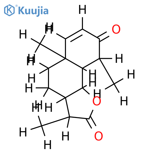 (11R)-6alpha-hydroxy-3-oxo-4betaH-eudesm-1-en-12-oic acid-lactone structure