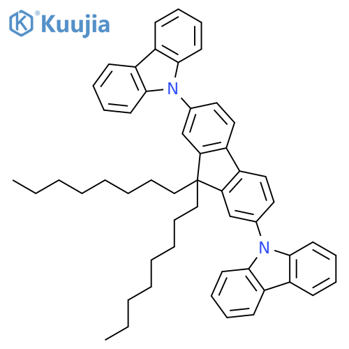 9,9'-(9,9-Dioctyl-9H-fluorene-2,7-diyl)bis(9H-carbazole) structure