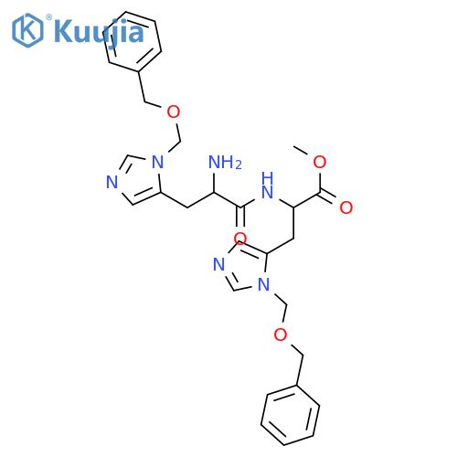 L-Histidine, 3-[(phenylmethoxy)methyl]-N-[3-[(phenylmethoxy)methyl]-L-histidyl]-, methyl ester (9CI) structure