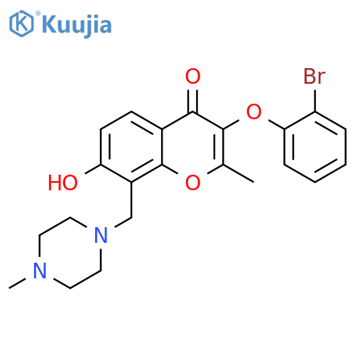 3-(2-bromophenoxy)-7-hydroxy-2-methyl-8-(4-methylpiperazin-1-yl)methyl-4H-chromen-4-one structure