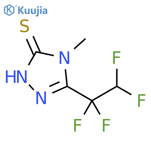 3H-1,2,4-Triazole-3-thione, 2,4-dihydro-4-methyl-5-(1,1,2,2-tetrafluoroethyl)- structure