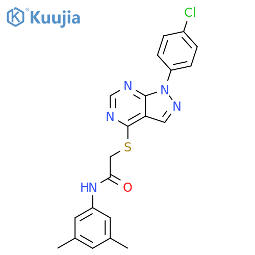 2-{[1-(4-chlorophenyl)-1H-pyrazolo[3,4-d]pyrimidin-4-yl]sulfanyl}-N-(3,5-dimethylphenyl)acetamide structure
