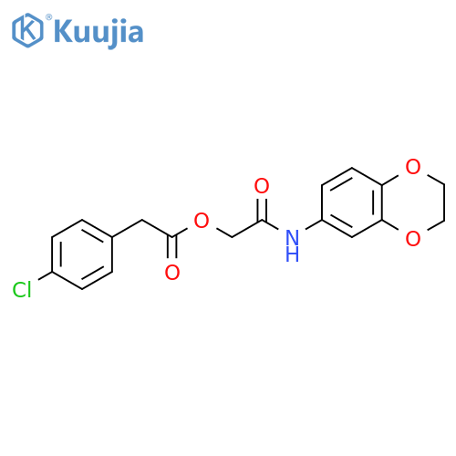(2,3-dihydro-1,4-benzodioxin-6-yl)carbamoylmethyl 2-(4-chlorophenyl)acetate structure