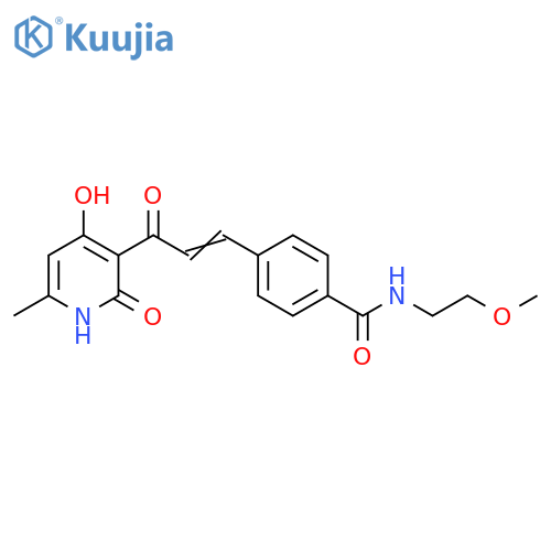 Benzamide,4-[3-(1,2-dihydro-4-hydroxy-6-methyl-2-oxo-3-pyridinyl)-3-oxo-1-propenyl]-N-(2-methoxyethyl)- structure