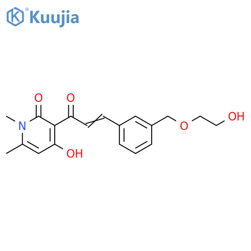 2(1H)-Pyridinone,4-hydroxy-3-[3-[3-[(2-hydroxyethoxy)methyl]phenyl]-1-oxo-2-propenyl]-1,6-dimethyl- structure
