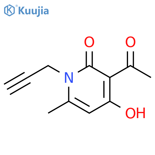 2(1H)-Pyridinone, 3-acetyl-4-hydroxy-6-methyl-1-(2-propynyl)- structure