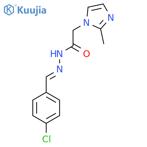 N'-(1E)-(4-chlorophenyl)methylidene-2-(2-methyl-1H-imidazol-1-yl)acetohydrazide structure