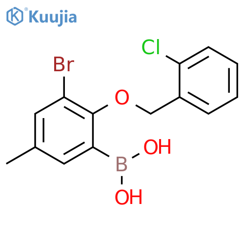 3-Bromo-2-(2'-chlorobenzyloxy)-5-methylphenylboronic acid structure