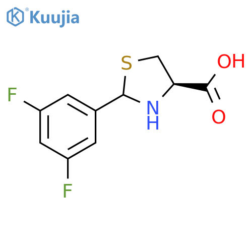 4-Thiazolidinecarboxylic acid, 2-(3,5-difluorophenyl)-, (4R)- structure