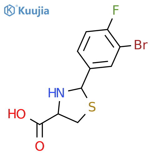 4-Thiazolidinecarboxylic acid, 2-(3-bromo-4-fluorophenyl)-, (4R)- structure