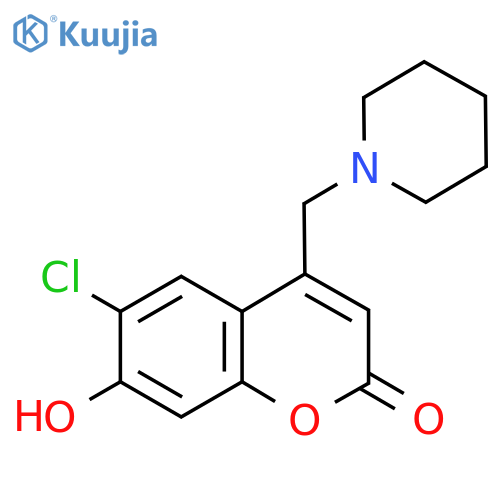 6-chloro-7-hydroxy-4-(piperidin-1-yl)methyl-2H-chromen-2-one structure