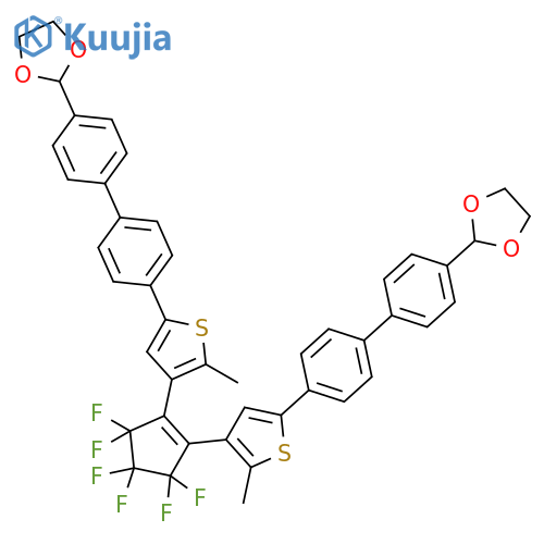 1,3-Dioxolane, 2,2'-[(3,3,4,4,5,5-hexafluoro-1-cyclopentene-1,2-diyl)bis[(5-methyl-4,2-thiophenediyl)[1,1'-biphenyl]-4',4-diyl]]bis- (9CI) structure