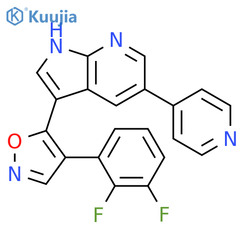 1H-PYRROLO[2,3-B]PYRIDINE, 3-[4-(2,3-DIFLUOROPHENYL)-5-ISOXAZOLYL]-5-(4-PYRIDINYL)- structure