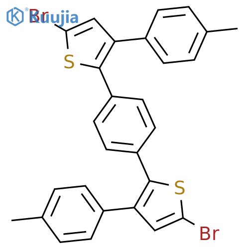 THIOPHENE, 2,2'-(1,4-PHENYLENE)BIS[5-BROMO-3-(4-METHYLPHENYL)- structure