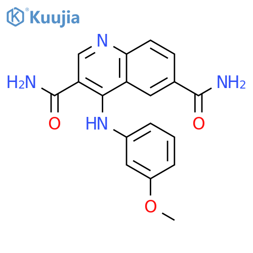 3,6-QUINOLINEDICARBOXAMIDE, 4-[(3-METHOXYPHENYL)AMINO]- structure