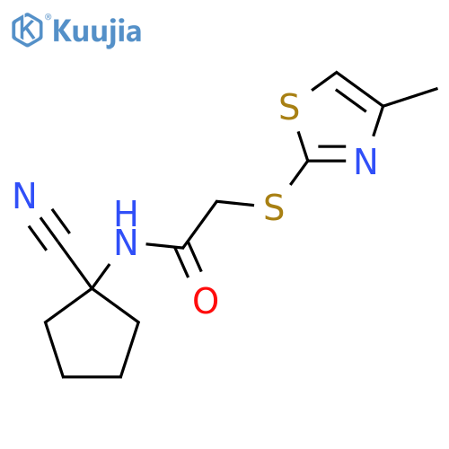 N-(1-cyanocyclopentyl)-2-(4-methyl-1,3-thiazol-2-yl)sulfanylacetamide structure
