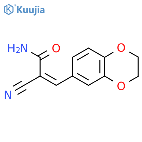 2-cyano-3-(2,3-dihydro-1,4-benzodioxin-6-yl)prop-2-enamide structure