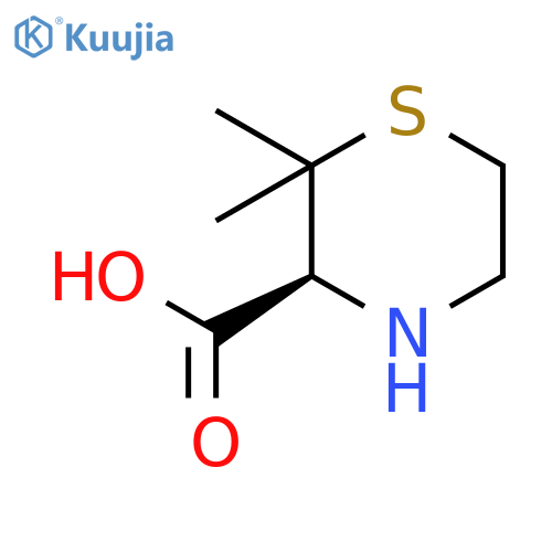 (3S)-2,2-dimethylthiomorpholine-3-carboxylic acid structure