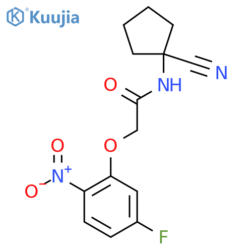 N-(1-cyanocyclopentyl)-2-(5-fluoro-2-nitrophenoxy)acetamide structure